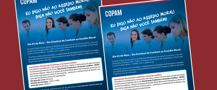 COPAM organiza curso sobre assédio moral. Proposta de criação da comissão foi do Sinteps 