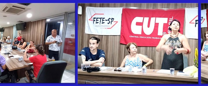 Reunião da FETE-SP aborda campanha salarial do funcionalismo e municipalização das escolas estaduais. Diretores do Sinteps falaram dos temas