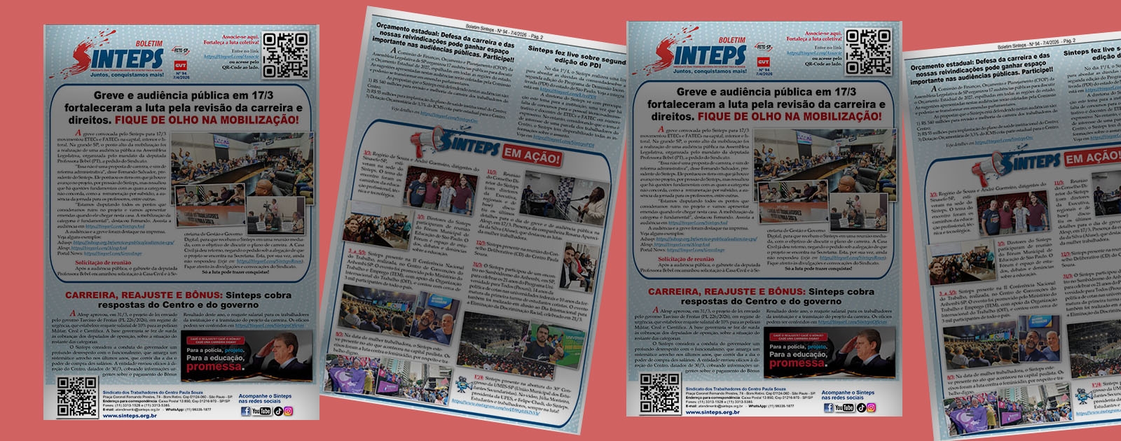 Boletim Sinteps 94 já está no ar: Notícias da carreira, cobranças do Sindicato, PDI, audiências do orçamento e outras Boletim Sinteps 94 já está no ar: Notícias da carreira, cobranças do Sindicato, PDI, audiências do orçamento e outras