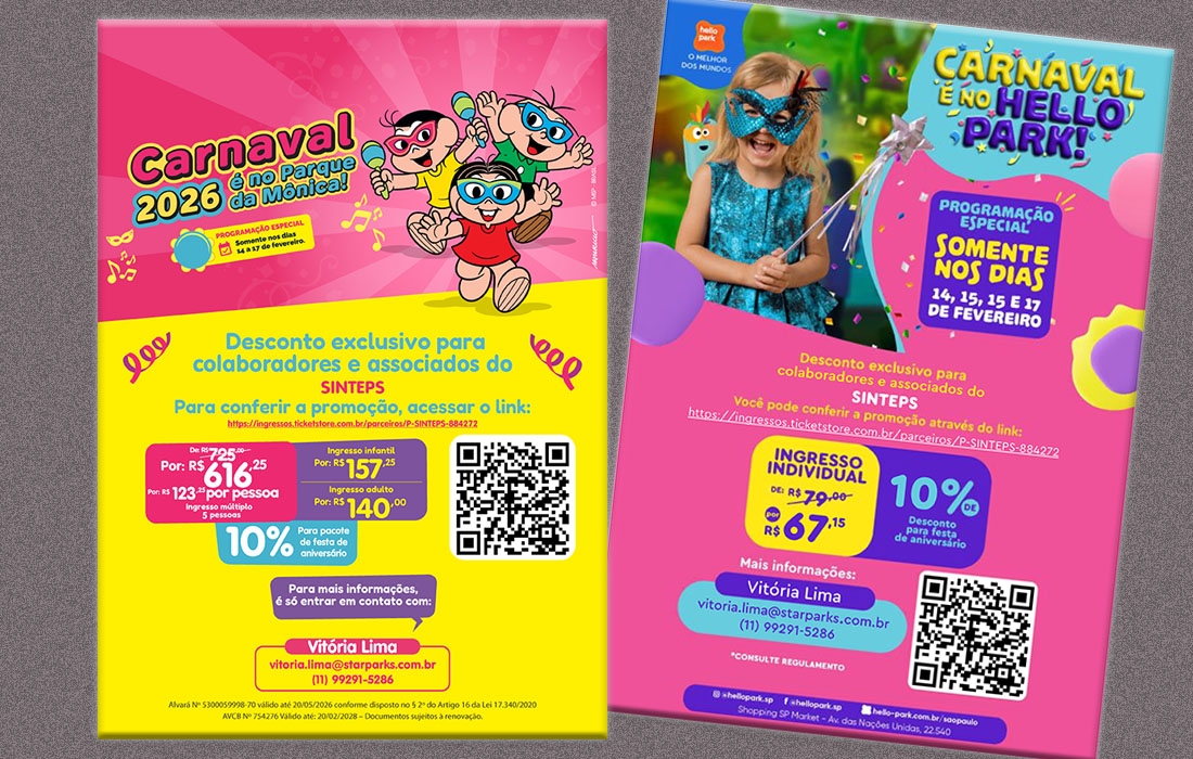 Sinteps firma convênio com a Star Parks. Parque da Mônica e Hello Park têm descontos especiais para você usufruir com a família Sinteps firma convênio com a Star Parks. Parque da Mônica e Hello Park têm descontos especiais para você usufruir com a família